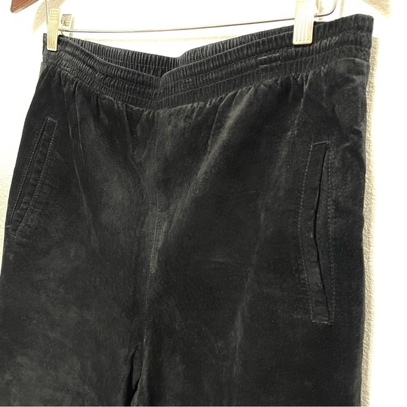 Evan Davies Woman Black Pig Suede Leather Pants Size 6 - Picture 7 of 15